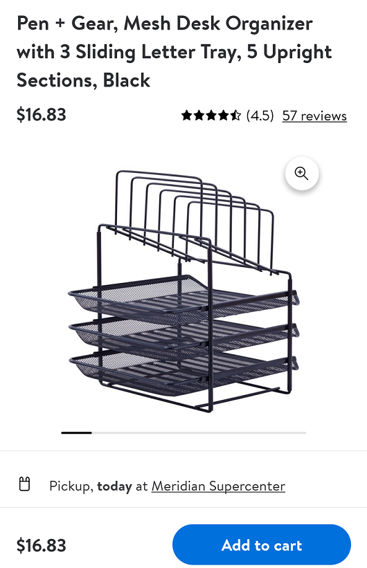 Mesh Desk Organizer (Walmart)