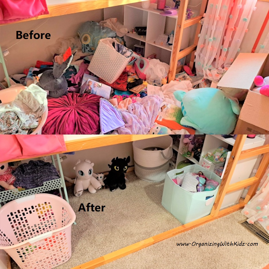 Before & After Girls Shared Room: left side